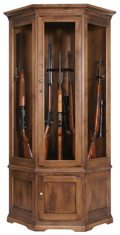 corner steel gun cabinet|solid wood gun display cabinets.